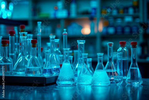 laboratory test tubes with liquid