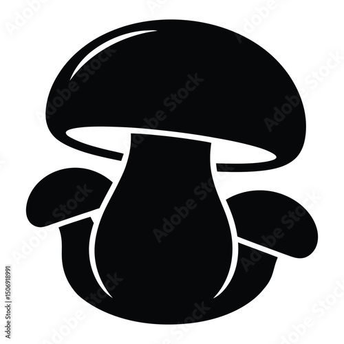 Puffball Giant Silhouette, Vector, Illustration, Icon, Logo, White Background.
