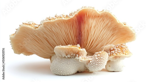 Close up details of Fly Agaric mushrooms clusters with intricate patterns