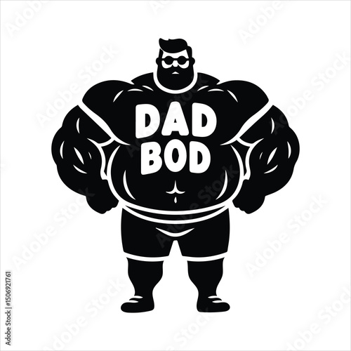 Dad bod theme for Father's Day design vector illustration