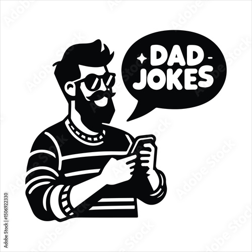 Dad jokes fun quote design vector illustration