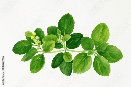 Botanical Warmth in Watercolor Hues herb marjoram isolated watercolor vector illustration svg
