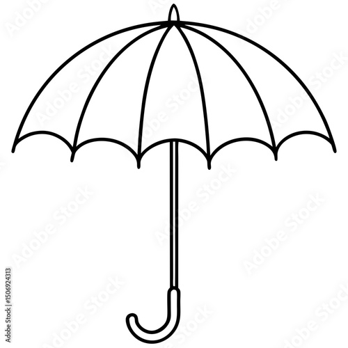 black umbrella isolated on white