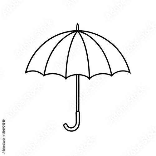 black umbrella isolated on white