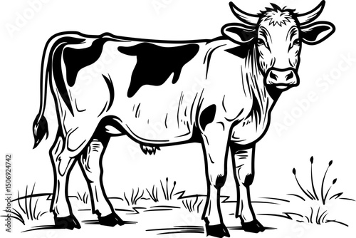 Cartoon cow coloring page for fun and creativity perfect for children 