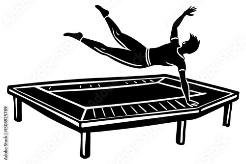 Extreme Trampoline Gymnastics Aerial Moves and Tricks, trampoline, gymnastics, acrobatics, aerial, tricks, powerful, passion, spectacular, practice, victory, jump, skill, forward, performance, strengt