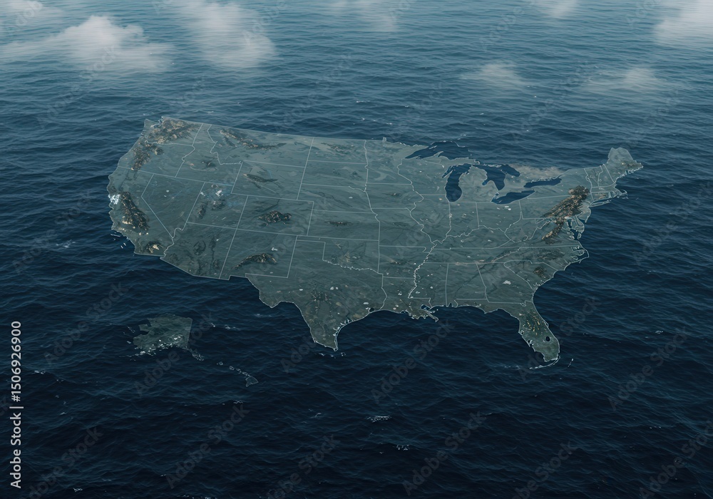 Obraz premium usa map of united states america us