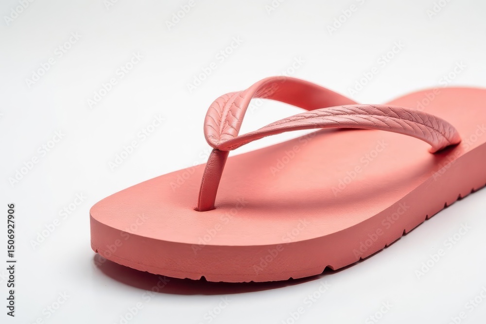 Fototapeta premium Close-up view of a flip-flop, isolated against a white backdrop , stock, beach