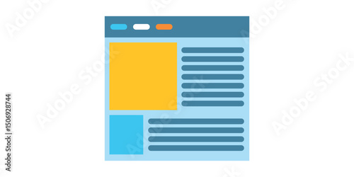 Website layout icon in flat style. Flat icon vector