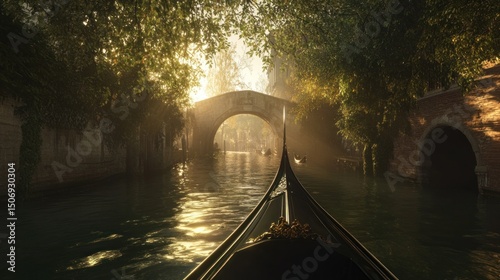 Venetian Canal Gondola Sunrise
