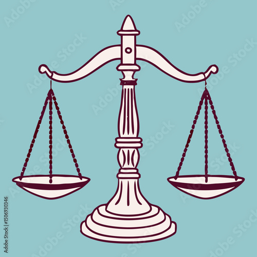 Scales of Justice Icon: Law, Balance, Legal Symbol