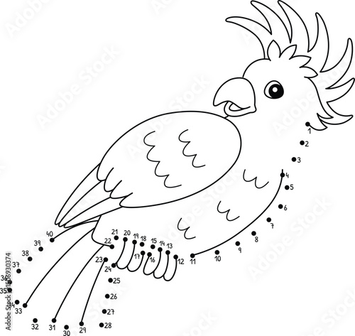 Dot to Dot Cockatoo Australian Animal Isolated 
