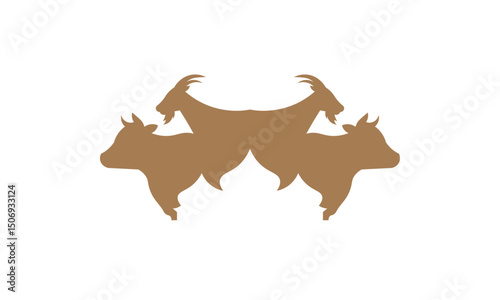 Minimalist Vector Silhouette of Qurban Animals for Eid al-Adha