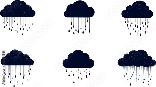 Rain clouds isolated on white background, weather and storm concept