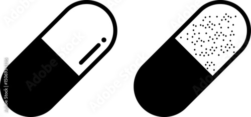 Capsule icon set. Healthcare Concept. Medical Pills. pharmacy plasticine elements
