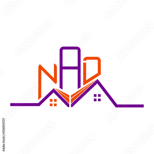 NAD Real State logo design, NAD simple and modern logo. NAD luxurious alphabet design