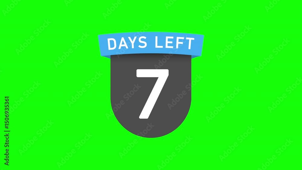 A dark banner with a blue stripe and the inscription 7 days left. A business proposal visualization element, an advertising banner, or an icon on a website or application page