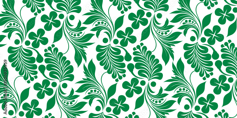 Fototapeta premium Clothes fabric background design vector, A seamless floral elegant damask pattern, featuring swirling, Ceramic floral tiles design, wall art decoration. 