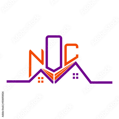 NOC Real State logo design, NOC simple and modern logo. NOC luxurious alphabet design