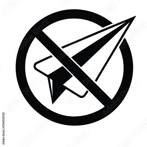 No Paper Airplanes Sign - Forbidden Symbol