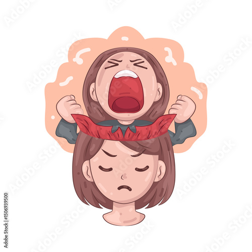 Illustration of inner screaming 