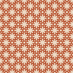 Crédence de cuisine Styles patrons Motif folk ethnique rouge beige  © MPA STUDIO