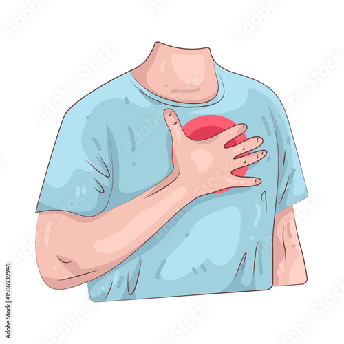 Illustration of chest tightness 