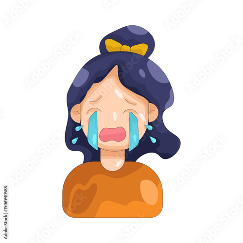 Illustration of Crying Woman