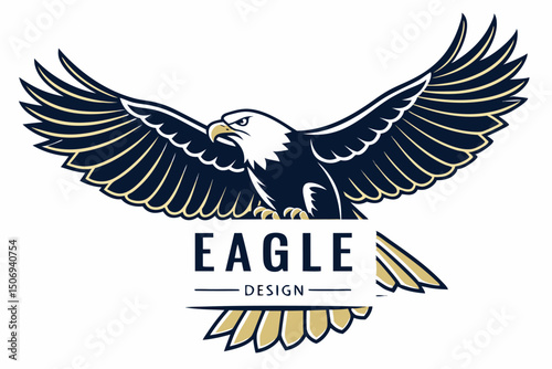 Majestic eagle design logo with wings spread representing power strength freedom and inspiration