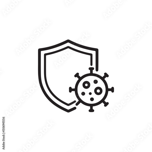 Shield and virus icon representing protection against infections.