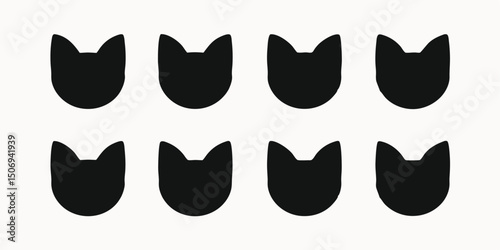 Simple Cat Paw Print Design Eight Minimalist Black Cat Paws