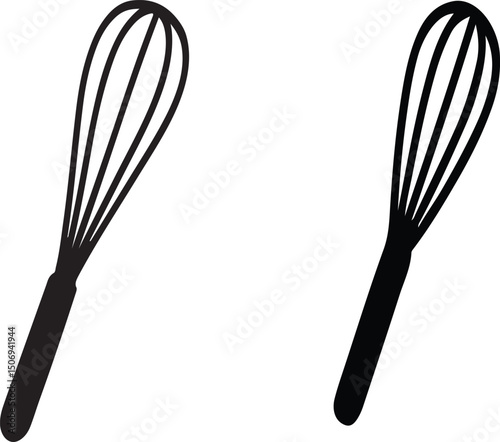 kitchen whisk  on a white