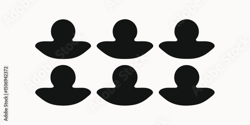 Simple Icon Set Six Abstract People Figures for Teamwork, Collaboration, and Community