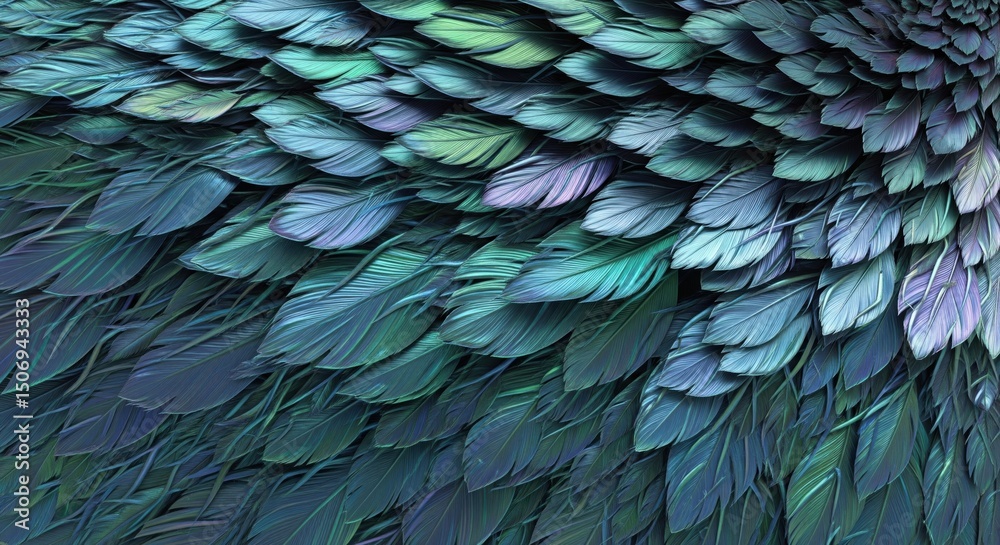 Obraz premium Abstract Iridescent Feather Texture Background Elegant Soft
