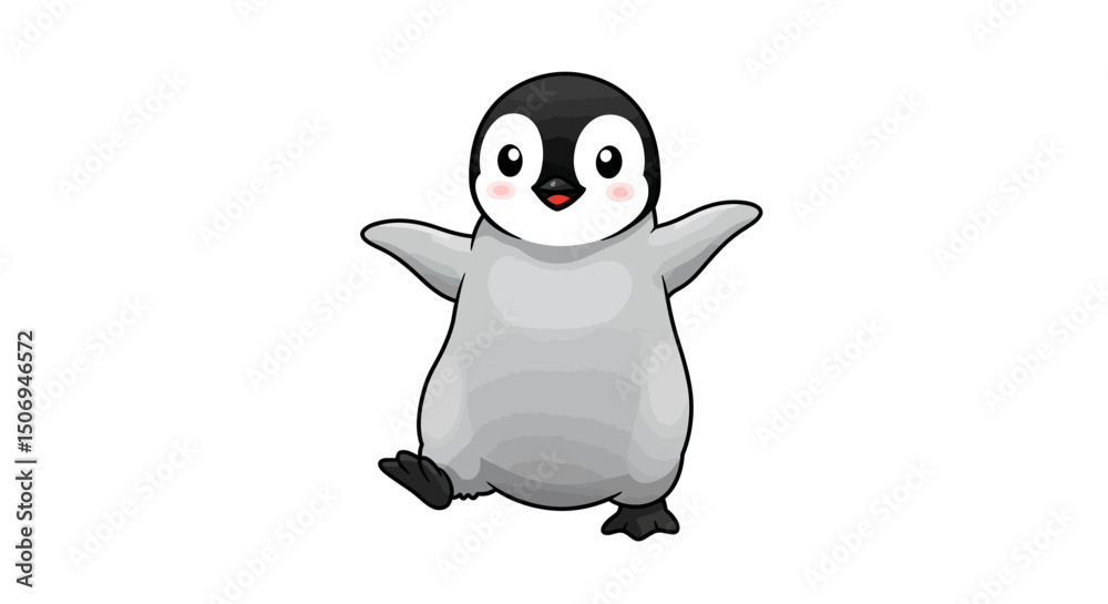 Obraz premium Adorable Penguin Chick Illustration Cute Cartoon Penguin Design for Kids