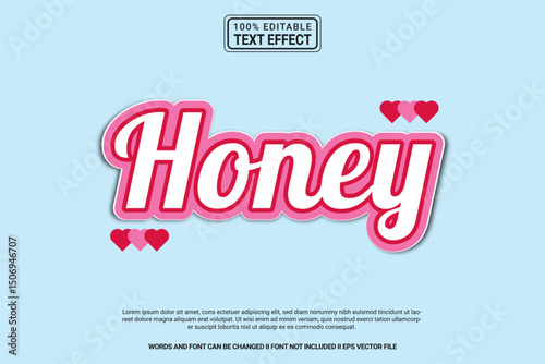 Honey Editable Text Effect Vector Design – Playful and Modern Typography Cartoon Style for Poster, Branding, Social Media