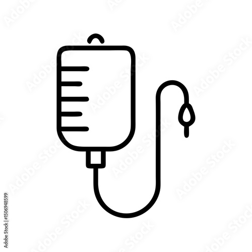 Icon of a medical IV drip with an intravenous therapy drip in the form of a contour