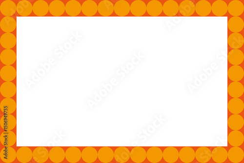 Orange Circle Frame on Dark Orange Background