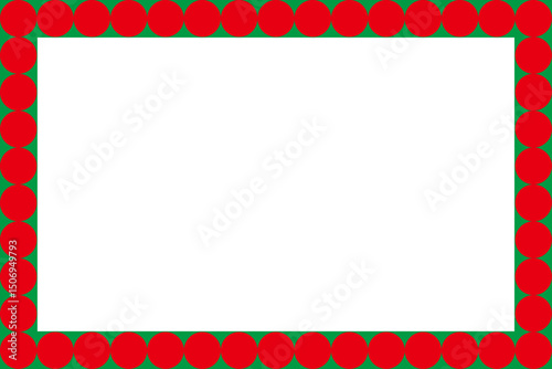 Red Circle Frame on Green Background