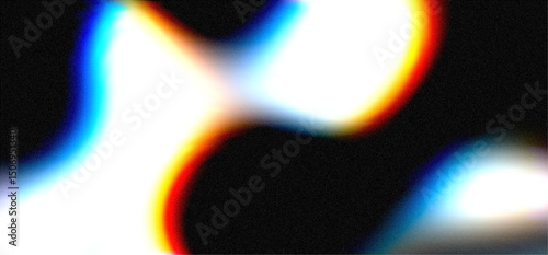 Vibrant abstract background with intense film grain texture and bright overexposure effects during dynamic visual experiment