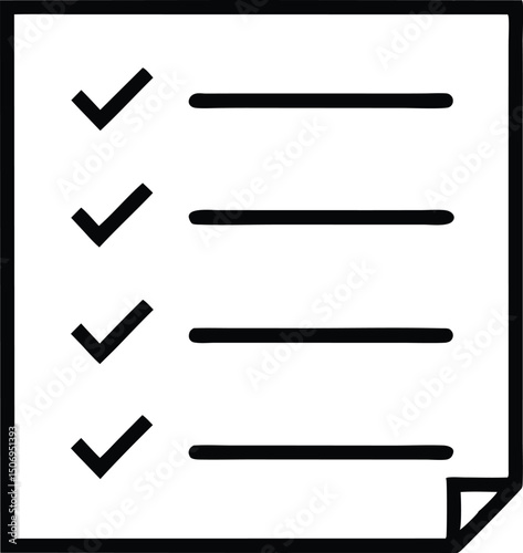 Checklist icon displays a sheet with four lines and checkmarks indicating completion