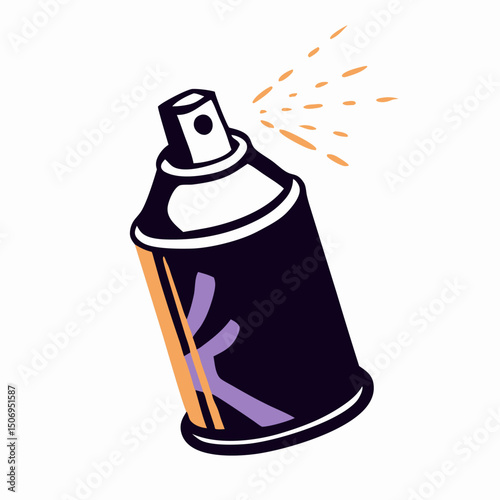 Spray Paint Can Illustration, Aerosol Can Graphic Design