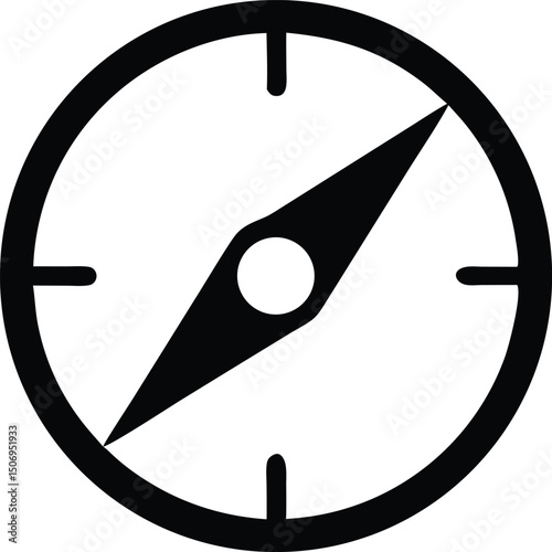 A compass points the way with its needle on the transparent background
