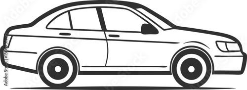 Vector illustration of a car. Beautiful sedan car. Modern sedan car