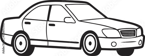 Vector illustration of a car. Beautiful sedan car. Modern sedan car