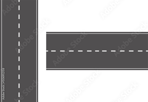 Wavy Curves road. Top view of race track. Winding road from top view vector illustration. Empty highway asphalt road, Ariel View Road, Empty highway black asphalt road with dividing lines.