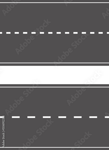 Wavy Curves road. Top view of race track. Winding road from top view vector illustration. Empty highway asphalt road, Ariel View Road, Empty highway black asphalt road with dividing lines.