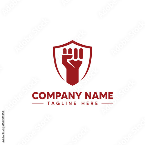 bump hand shield logo vector