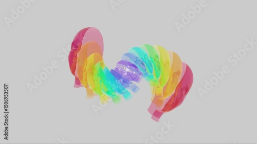 looped 3D animation. Multiple personality masks are revealed against the background of enlightenment	