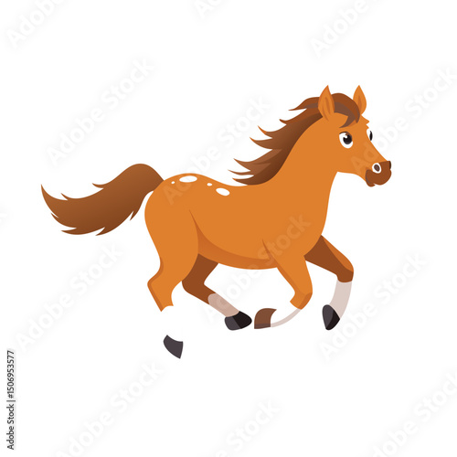 running horse vector illustration